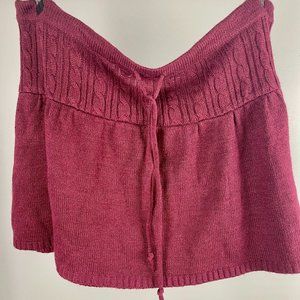 Short Cute Sweater Mini Skirt Soft Material Maroon Color Size XL